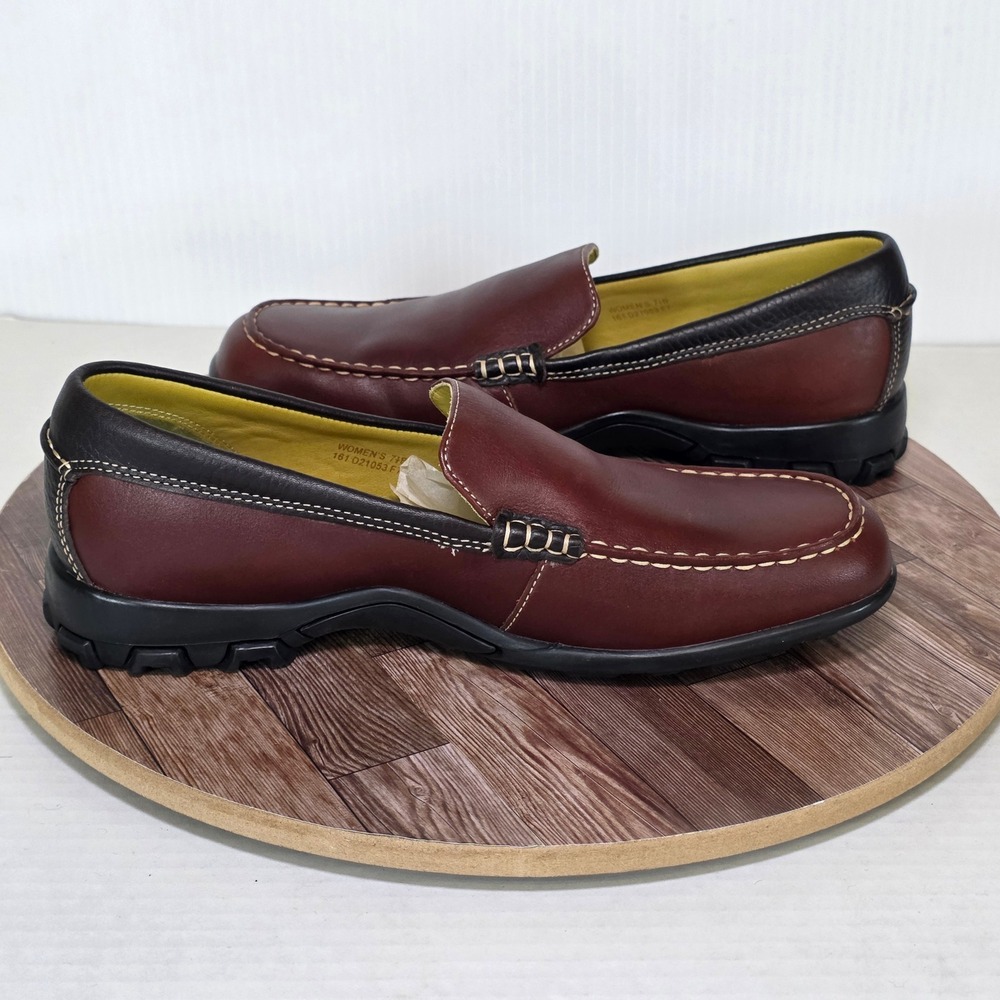 Cole Haan Loafers Womens 7.5B Burgundy Brown Leather Driving Slip On